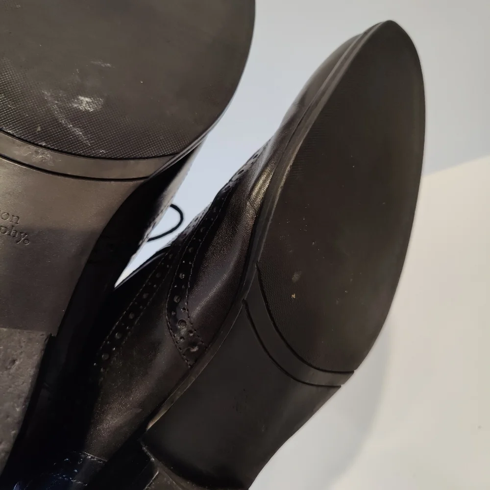 Johnson Murphy Black Leather Lace-up Dress Shoes